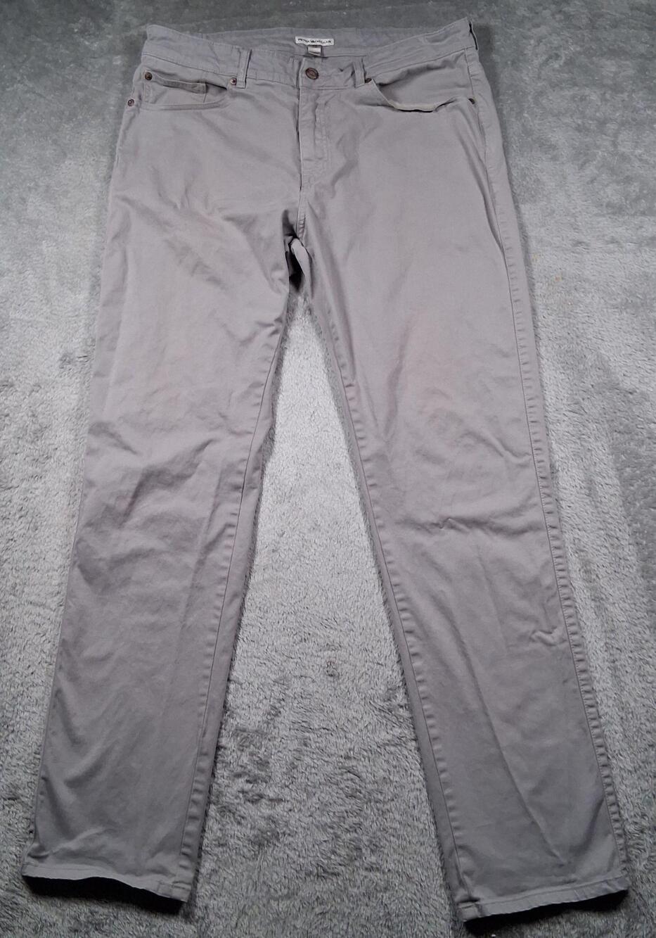 Peter Millar Pants Mens 35x33 Gray Regular Fit Stretch Chino Casual 5 Pocket